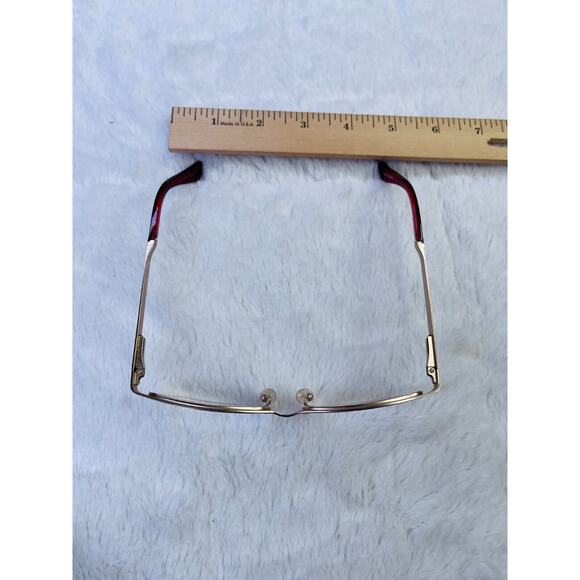 Guess Womens Brown Red Matte Bordeaux Eyeglass Frame Rectangular Semi Rimless